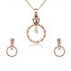 Simple Circle Alloy Earrings Necklace Jewelry Two-piece Set