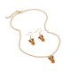 Christmas Elk Pendant Necklace Earrings 2-Piece Jewelry